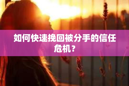 如何快速挽回被分手的信任危机？