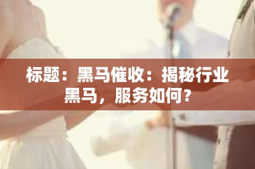 标题：黑马催收：揭秘行业黑马，服务如何？
