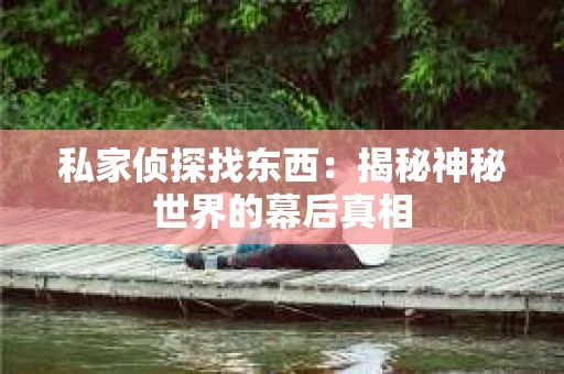 私家侦探找东西：揭秘神秘世界的幕后真相