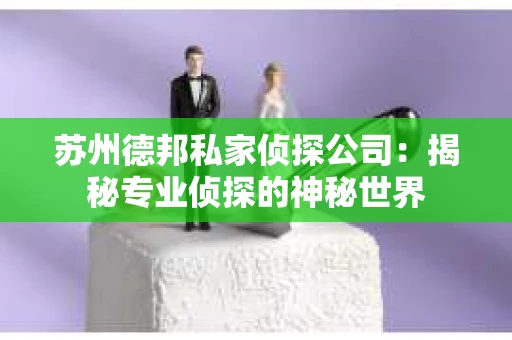 苏州德邦私家侦探公司：揭秘专业侦探的神秘世界