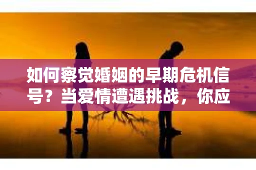 如何察觉婚姻的早期危机信号？当爱情遭遇挑战，你应该怎么办？