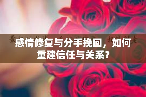 感情修复与分手挽回，如何重建信任与关系？